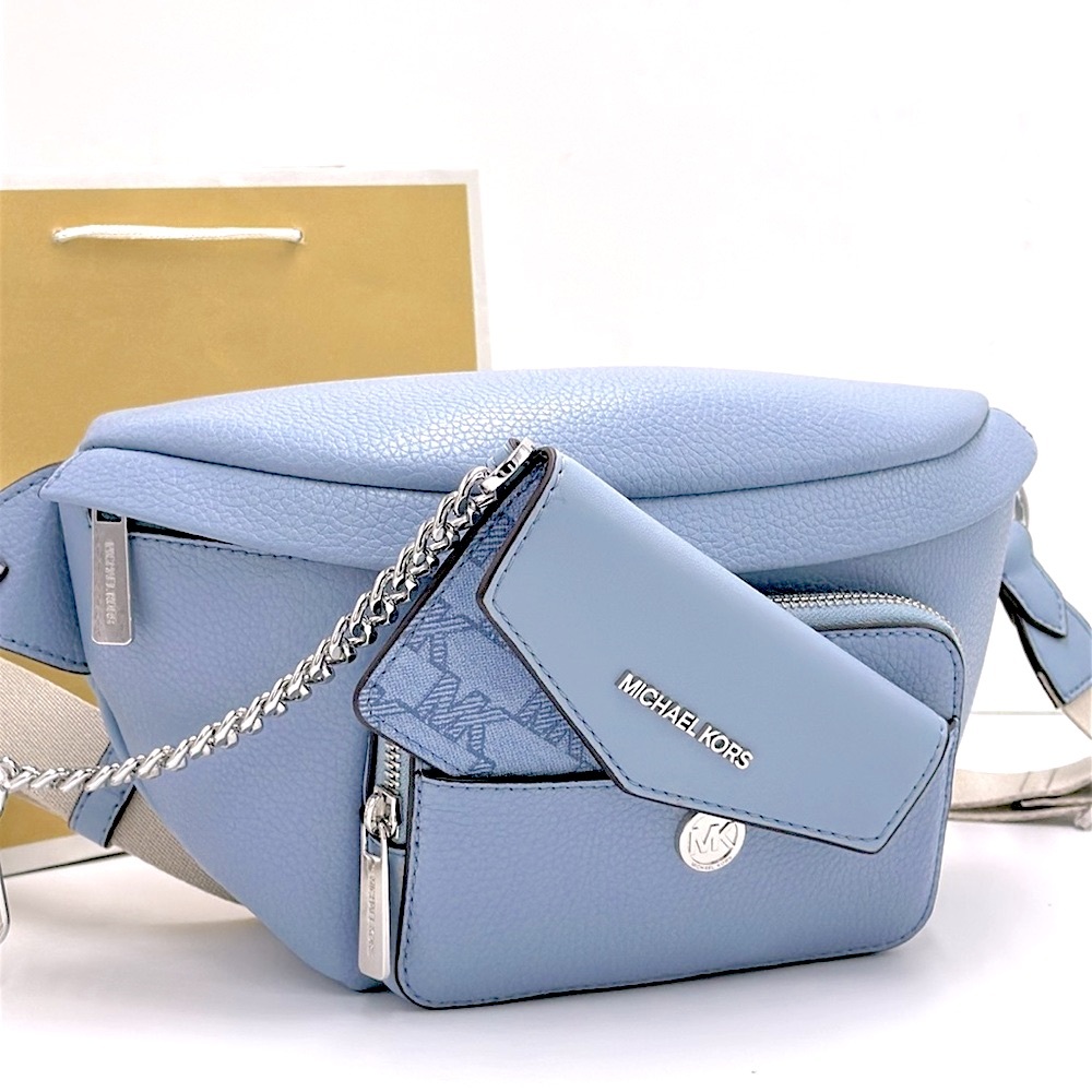 Michael Kors Maisie Large Pebbled Leather 2-in-1 Sling Pack Fanny Belt Waist Bag - Picture 1 of 16